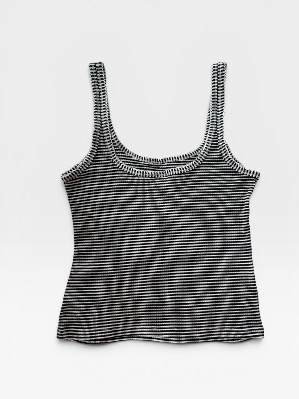 Universal Thread Textured Rib Tank Top -
 Navy Blue Striped M - Picture 5 of 8